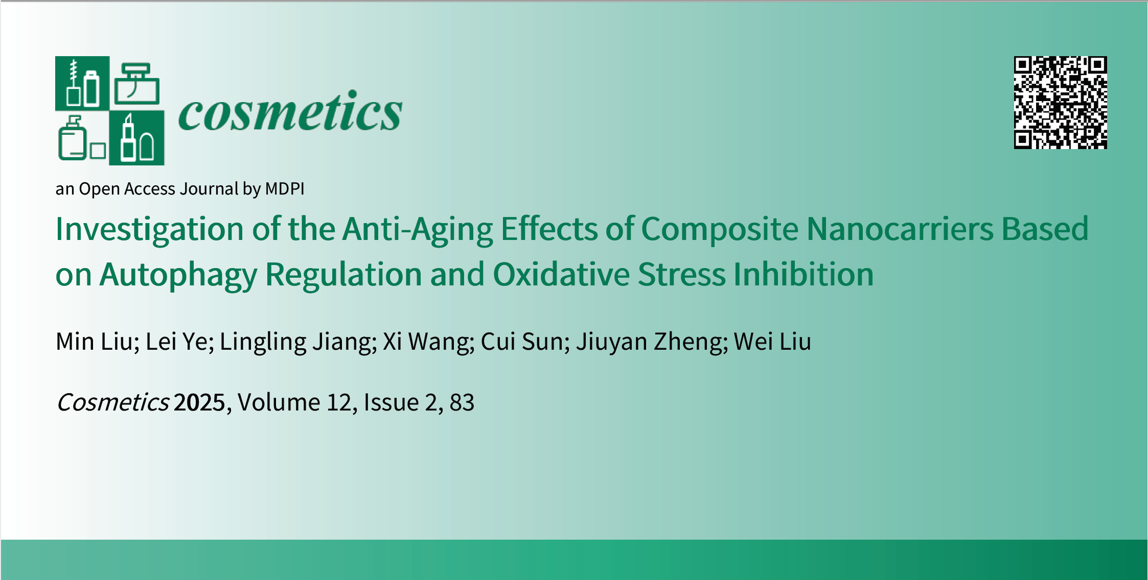 硬核！蜜思肤最新抗衰科研成果荣登国际权威期刊《Cosmetics》